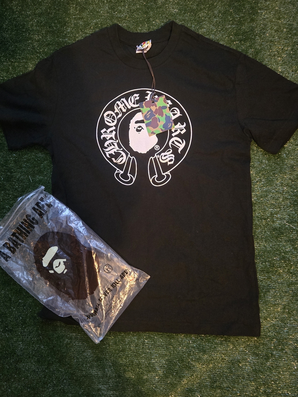 Bape X Chrome Heart Black Tee